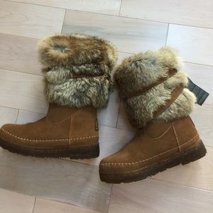 NWT rabbit fur & sheepskin lining warmest boots